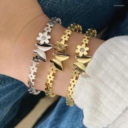 Bangle 3Pcs Trendy Design Romantic Brass Gold Silver Colour Butterfly Flower Adjustable Bracelets For Women Daily Life