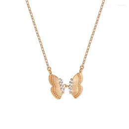 Chains Minimalist Design Temperament Golden Butterfly 925 Sterling Silver Necklace Women's Versatile Chain Style XL161
