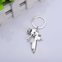 Metal New Water Gun keychain Car wash tools High-pressure water gun model Key chain Party gift Pendant key Ring