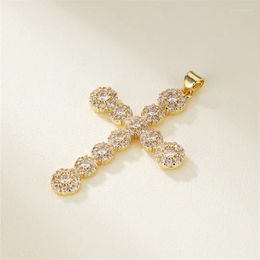 Charms 2023Bohemian Christian Catholic Cross For Jewelry Making Supplies Pave Zircon Gold Color Diy Earrings Bracelet Necklace