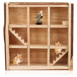 Toys Interactive Intelligent Pet Toy Pet Mice Wood Labyrinth Cage Small Animal Hamster Activity Tube Tunnel Play Maze Natural Wood