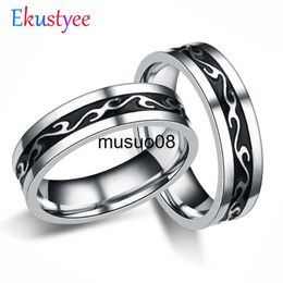 Band Rings Stainless Steel Dragon Pattern Men Rings 6mm Vintage Wedding Bands for Men jewelry Wholesale J230602