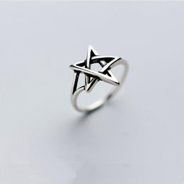 Cluster Rings 925 Sterling Silver Retro Stars Women's Ring Wedding Engagement Luxury Designer Jewelry Christmas GaaBou Jewellery