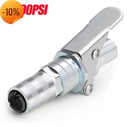 Car charger 14000 PSI Grease Tool Coupler Heavy Duty Quick Lock and Release Double Handle Stainless Steel NPTI/8 Leak Free Grease Tool Tip