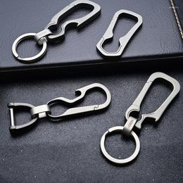 Keychains Titanium KeyChain Car Men Super Light And Hard Simple Luxury Multi-function Tool Key Chain Ring For Keys The Gift