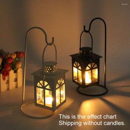 Candle Holders Classical Iron House Shape Holder Stand Bracket Candlestick Romantic Wedding Lantern Home Decoration Crafts