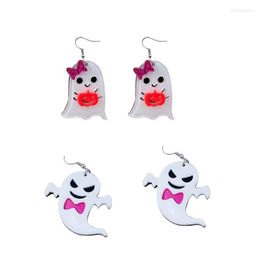 Dangle Earrings Smile Fashion Jewellery Party Gifts Wholesale Halloween Ghost Acrylic For Women Pumpkin Bowknot Cute Cartoon