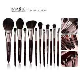 Brushes Imagic 12pcs/kit Makeup Brushes Set Eyeshadow Powder Blush Highlighter Synthetic Natural Hair Professional Cosmetic Beauty Tools