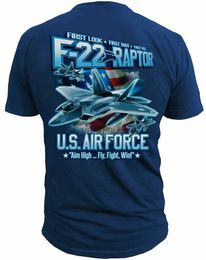 Men's T-Shirts Cool Design U.S. Air Force F-22 Raptor Stealth Fighter T-Shirt. Summer Cotton Short Sleeve O-Neck Mens T Shirt J230602