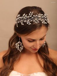 Headpieces Rhinestone Brides Headband Crystal Bridal Headwear Silver Wedding Hair Jewellery Party Prom Tiaras Bridesmaid Accessories