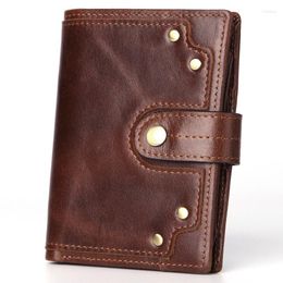 Wallets Explosion Leather Short Mens Business Wallet High Grade Top Layer Coin Purse