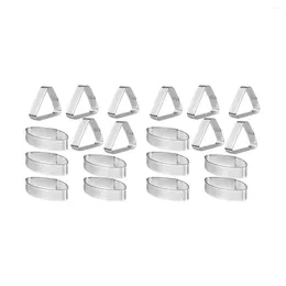 Baking Moulds 20X Boat Shape & Triple-Cornered Stainless Steel Tart Ring Tower Cake Mould Tools Perforated Mousse