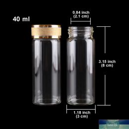 24 pieces 40ml 30*80mm Glass Bottles with Golden Frosted Caps Transparent Glass Perfume Bottle Spice Bottles Spice Jars Quality