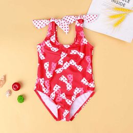 Integrated Butterfly Pattern Children's Baby New Girl Red Comfortable High Elastic Swimwear SW172 P230602