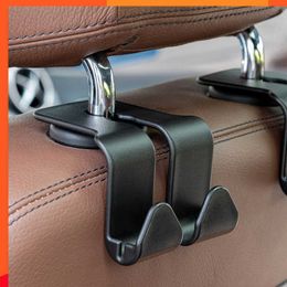 New Universal Car Hooks Double-Head Rear Seat Headrest Hanging Holder Car Interior Organiser Handbag Hanger Storage Hook Accessories