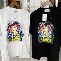 Men's T-Shirts Real Photos CASABLANCA T-shirts Spacehorse Spacecraft 3D Digital Print Short Sleeve 3XL Cotton Loose T Shirt for Men Women T230602