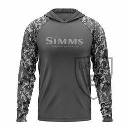 Men's Hoodies Sweatshirts SIMMS Outdoors Fishing Shirt Summer Long Sleeve UPF 50 Quick Dry Breathable Hooded Fishing Clothes Anti-UV Fishing Sweatshirt 230601