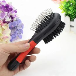 Two Sided Dog Hair Brush Double-Side Pet Cat Grooming Brushes Rakes Tools Plastic Massage Comb With Needle BES121