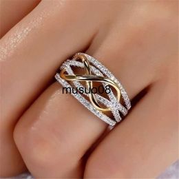 Band Rings Delysia King New fashion infinite love ring heart-shaped ring ladies two-color wedding engagement J230602