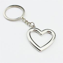 100pcs lot New Novelty Zinc Alloy Heart Shaped Keychains Metal Keyrings For Lovers 2112
