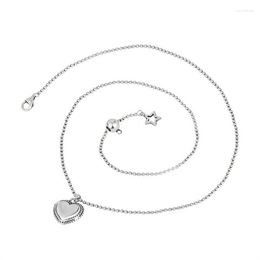 Chains 064L ZFSILVER Fashion Sterling Silver 925 Trendy Adjustable Retro Design Heart Necklace Pendant For Women Wedding Charms Jewellery