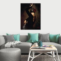 Fine Canvas Art Argentine Tango Handmade Impressionist Oil Painting Figurative Artwork Perfect Wall Decor for Living Room