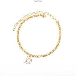 Tiny A-z Initial Letter Anklets for Women Stainless Steel Gold Color Alphabet Cuban Link Anklet Bracelet Boho Jewelry Gift Bijou58yktdey
