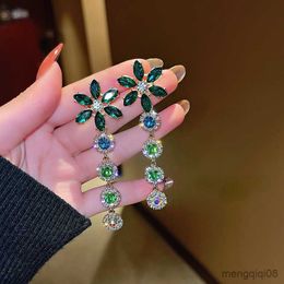 Stud Luxury Natural Gemstone Long Tassel Earrings for Women Summer Coconut Diamond Dangle Jewellery Valentines Day Gift