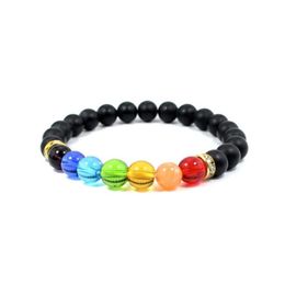 Beaded Fashion 7 Chakra Charm Bracelets Bangle Colorf Stone Women Girls Lava Beads Bracelet Drop Delivery Jewellery Dhwow