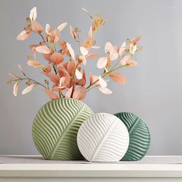 Vases Vase Ceramic Fashion Leaf Shape Creative Small Fresh Home Living Room Bedroom Table Decoration Artistic Style Beautifies Space