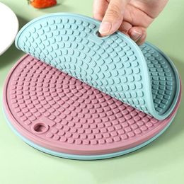 Table Mats Placemat Washable Durable Hanging Design Anti-scalding Portable Bowl Heat Insulation Silicone Mat Household Supplies