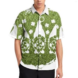 Men's Casual Shirts Summer Fashion Pattern Mens Hawaiian Short Sleeve Button Printed Beach Aloha Shirt Luau Holiday Tops Man