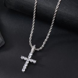 European and American Zircon Cross Necklace Female High Sense Simple and Light Luxury Pendant Female Quality