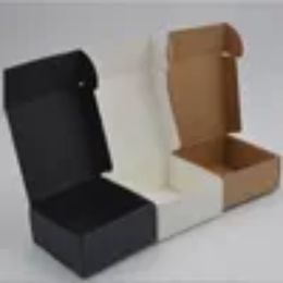 Kleine Geschenkverpackung aus Kraftpapier, brauner Karton, handgemachte Seife, weiße, schwarze Verpackung für Schmuck