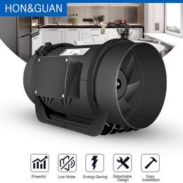 Fans Hon&guan 8 Inch Inline Duct Fan 010v Pwm Variable Speed Controller Air Extractor for Bathroom Exhaust Ventilator Ec Motor