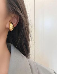 Dangle Earrings Titanium Geo Statement Clip Women Stainless Steel Jewellery Punk Party Runway Rare Boucle Korean Japan Hiphop Top Fancy