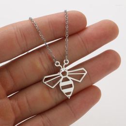 Chains Little Bee Necklaces Stainless Steel Cute Animal Pendant Necklace For Women Neck Jewellery Party Gifts Collane