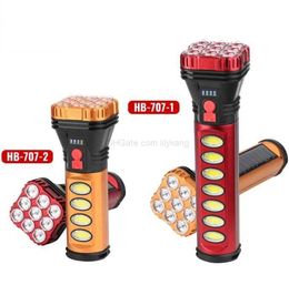 Powerful flashlights Solar LED Flashlight With COB Work Lights t USB Rechargeable Torch Light Outdoor camping Lantern Lamp Alkingline