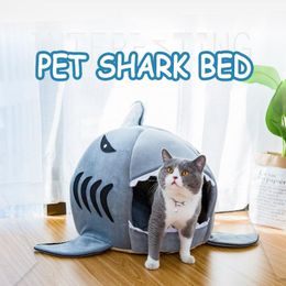 Carrier Warm Cat Shark Bed House Sweet Basket Dog Toys Hamster Cage Cave Accessories Pet Sleeping Bag