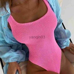 Women's Swimwear One Piece Swimsuit Women Sexy Swimwear Push Up Thong Bather Bathing Suit Female Monokini Brazilian 2022 Solid Swimming Suits J230603