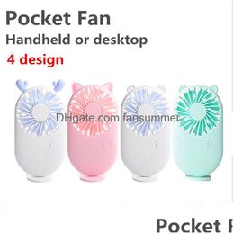 Usb Gadgets Portable Rechargeable Fan Charging Cool Removable Handheld Mini Outdoor Fans Pocket Folding Drop Delivery Computers Netw Dhvqz