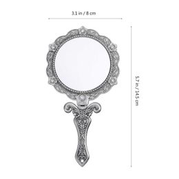 Makeup Tools Mirror Hand Makeup Vintage Handheld Mirrors Women Held Travel Handle Folding Vanity Purse The Beauty Men Compact Portable J230601