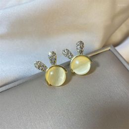 Stud Earrings Earring Exquisite Opal Animal For Women Girl Party Birthday Korean Jewellery Christmas Gifts Accessories