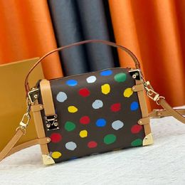 Designer-Taschen, Einkaufstasche, Umhängetasche, Damentasche, Seitenkoffer, PM, gelbes Leder, bedruckt, farbige Box-Geldbörse, Damen-Umhängetasche, Messenger-Geldbörse, Kamera-Koffer, 46358