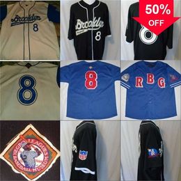 Xflsp GlnMit #8 Brooklyn Apparel Negro League basebal Jersey 100% Stitched Custom Baseball Jerseys Any Name Any Number S-XXXL
