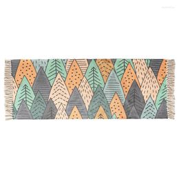 Carpets Eovna Bedroom Carpet Cotton Hand-woven Long Tassel Floor Mats For Home Non-slip Bedside Rugs