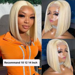 Honey Blonde Colored Human Hair Wigs For Women Human Hair Remy Brazilian Cheap Straight Short Bob Wig