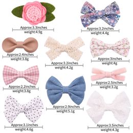 2PCS Hair Accessories 4Pcs/Set Floral Clip Set Girl Cute Bow Flower Trimming Headwear Clips Hairpin Headdress