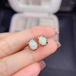 Stud Earrings Natural And Real OPal S925 Sterling Silver Fine Elegant Jewellery For Women Wedding Earring