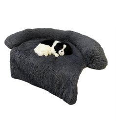 Mats Washable Pet Sofa for Small Dogs Pad Blanket Long Plush Winter Warm Kennel Pet Cat Sofa Cushion Blanket Cover Home Protectorv